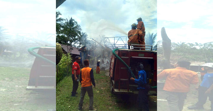 Yayasan Gilang Sunda Nagari (GSN) di lingkungan RT 50, RW 13 Ciaren, Desa Balokang, Kota Banjar ludes dilalap Si Jago Merah