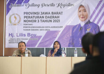 Anggota DPRD Jabar, Lilis Boy pada sosialisasi Peraturan Daerah (Perda) Penyelenggaraan Perlindungan Anak (PPA), Kabupaten Cianjur. (Foto: Humas DPRD Jabar)